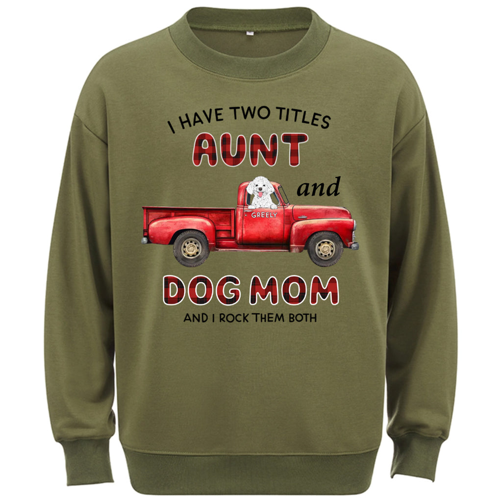 Aunt Dog Mom Plaid Christmas Truck - Personalized Custom Sweatshirt