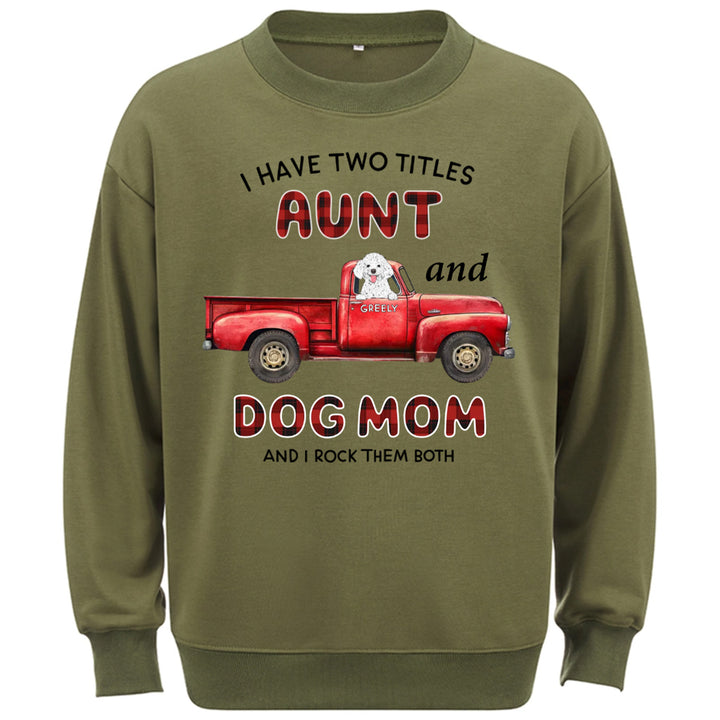 Aunt Dog Mom Plaid Christmas Truck - Personalized Custom Sweatshirt