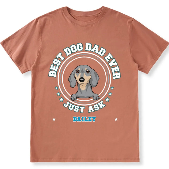 Best Dog Dad Badges - Personalized Custom Unisex T-shirt