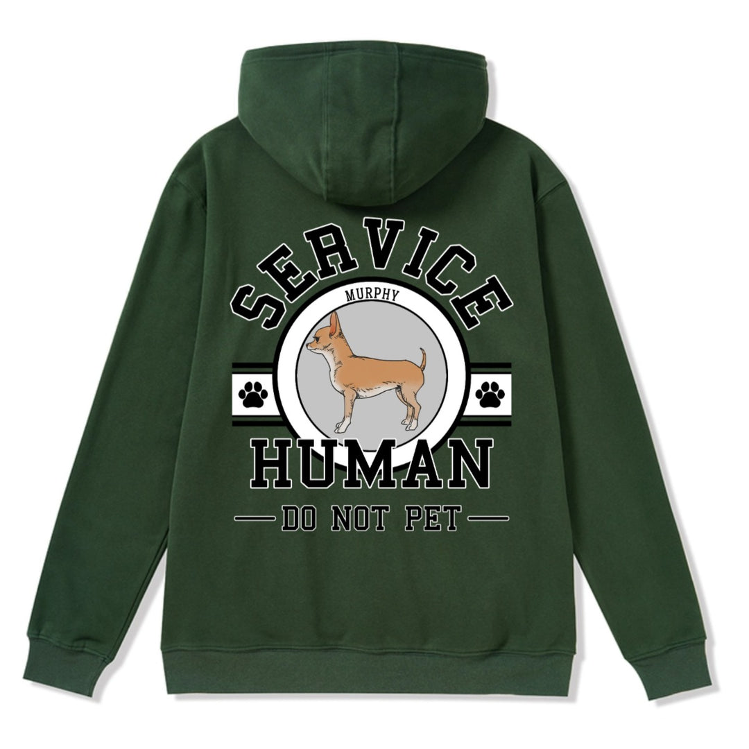 Service Human, Do Not Pet - Personalized Custom Zipper Hoodie