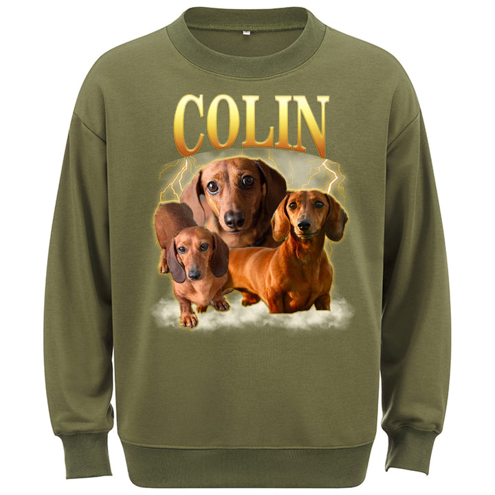 Custom Pet Face Vintage Version - Personalized Custom Sweatshirt