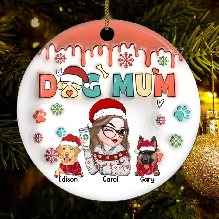 Dog Mom Christmas Paw  - Personalized Christmas Ornament