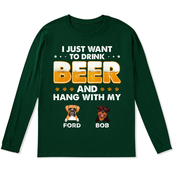 Beer and Dog - Personalized Custom Long Sleeve T-shirt