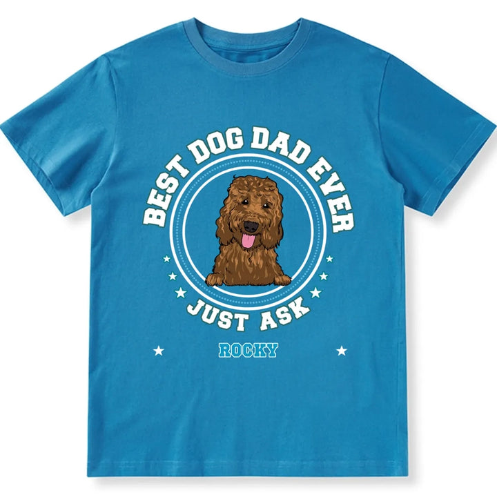 Best Dog Dad Badges - Personalized Custom Unisex T-shirt