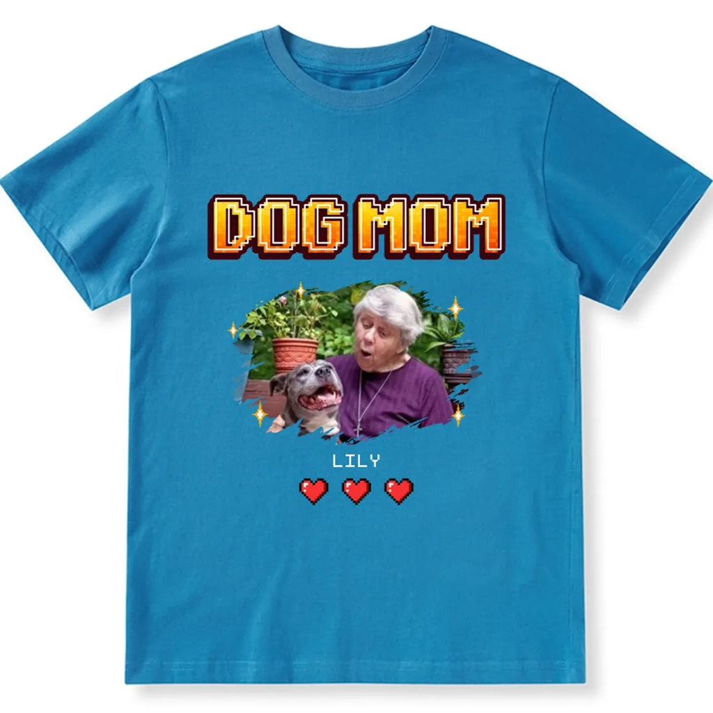 Dog Mom Pixel Photo - Personalized Custom Unisex T-shirt