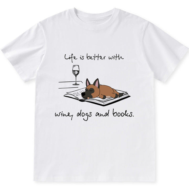 Life Is Better With Dogs And Books - Personalized Custom Unisex T-shirt