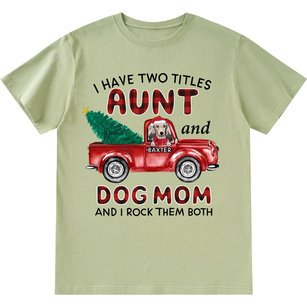 Aunt Dog Mom Plaid Christmas Truck 3 - Personalized Custom Unisex T-shirt