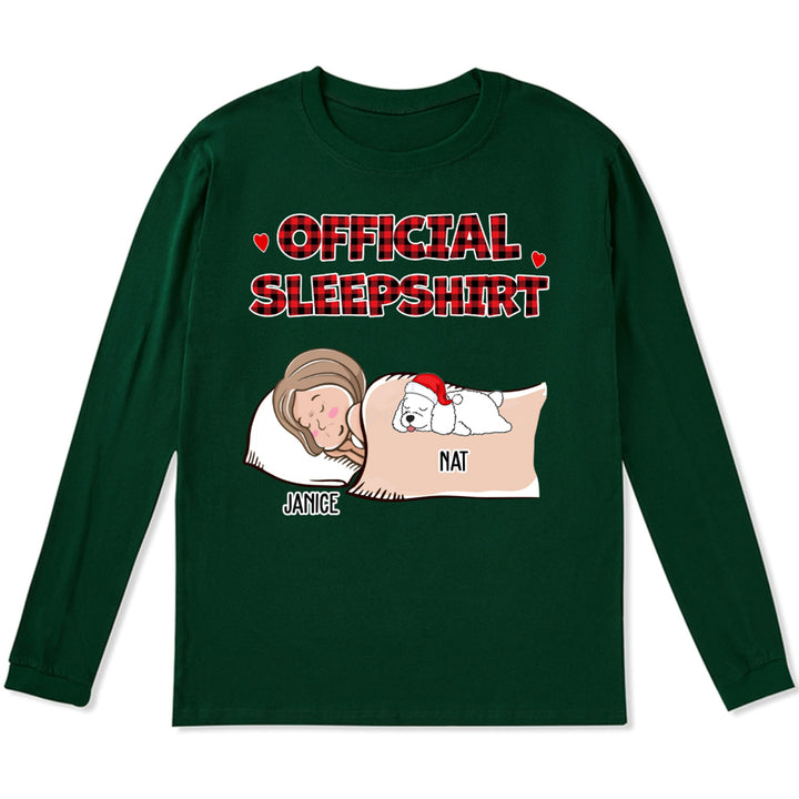 Sleeping Dog Sleepshirt - Personalized Custom Christmas Long Sleeve T-shirt