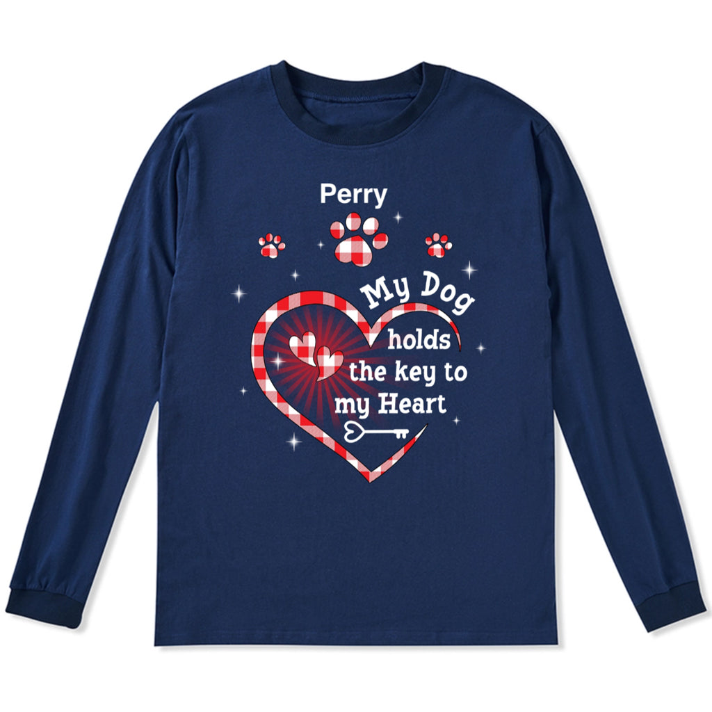 My Dog Holds The Key - Personalized Custom Christmas Long Sleeve T-shirt