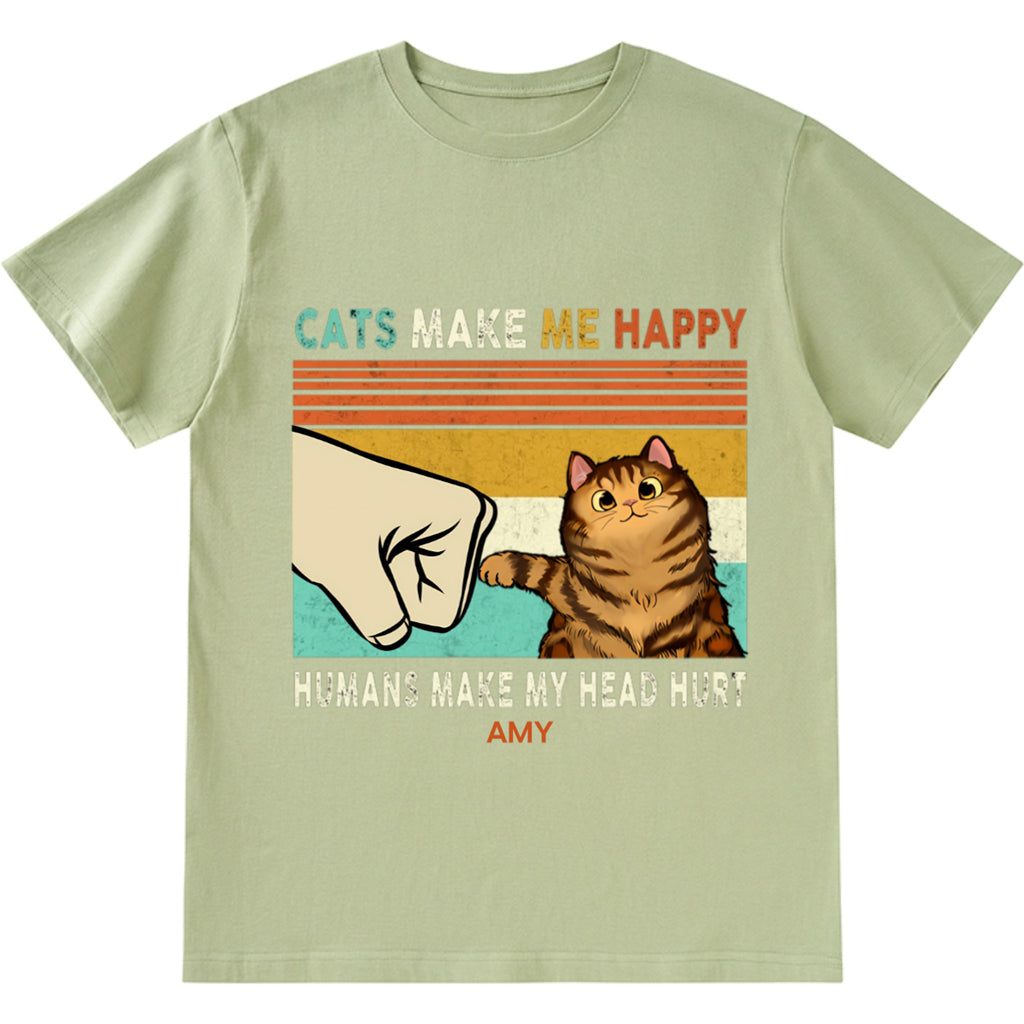 Cats Make Me Happy - Personalized Custom Unisex T-shirt