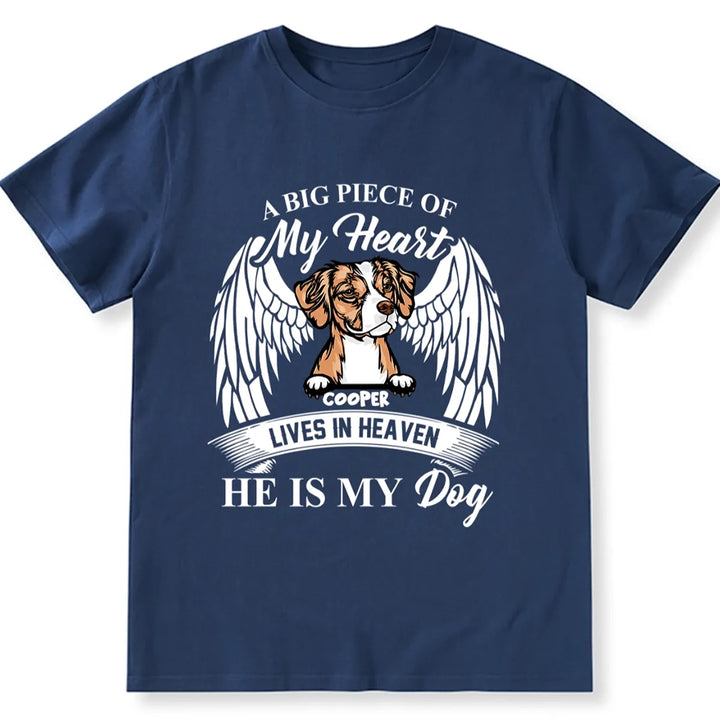 A Big Piece Of My Heart Lives In Heaven - Personalized Custom Unisex T-shirt