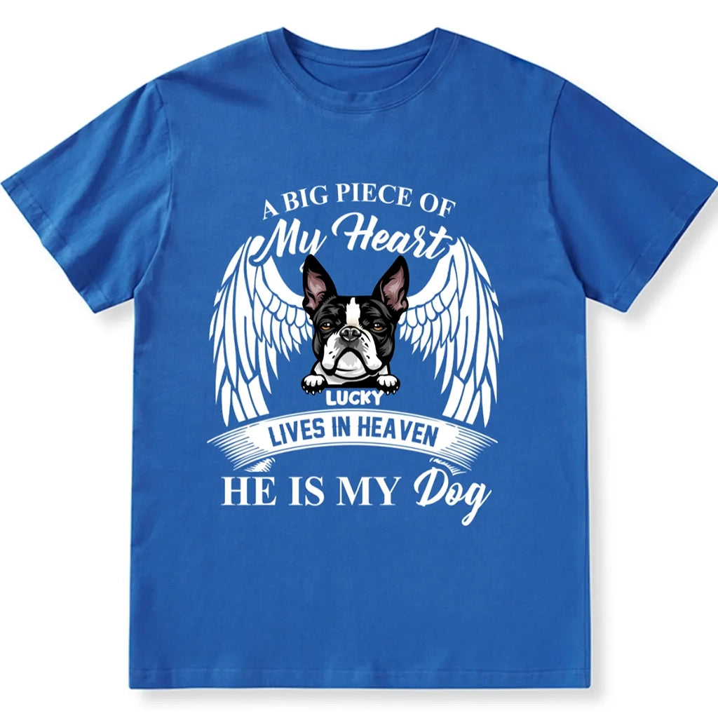 A Big Piece Of My Heart Lives In Heaven - Personalized Custom Unisex T-shirt