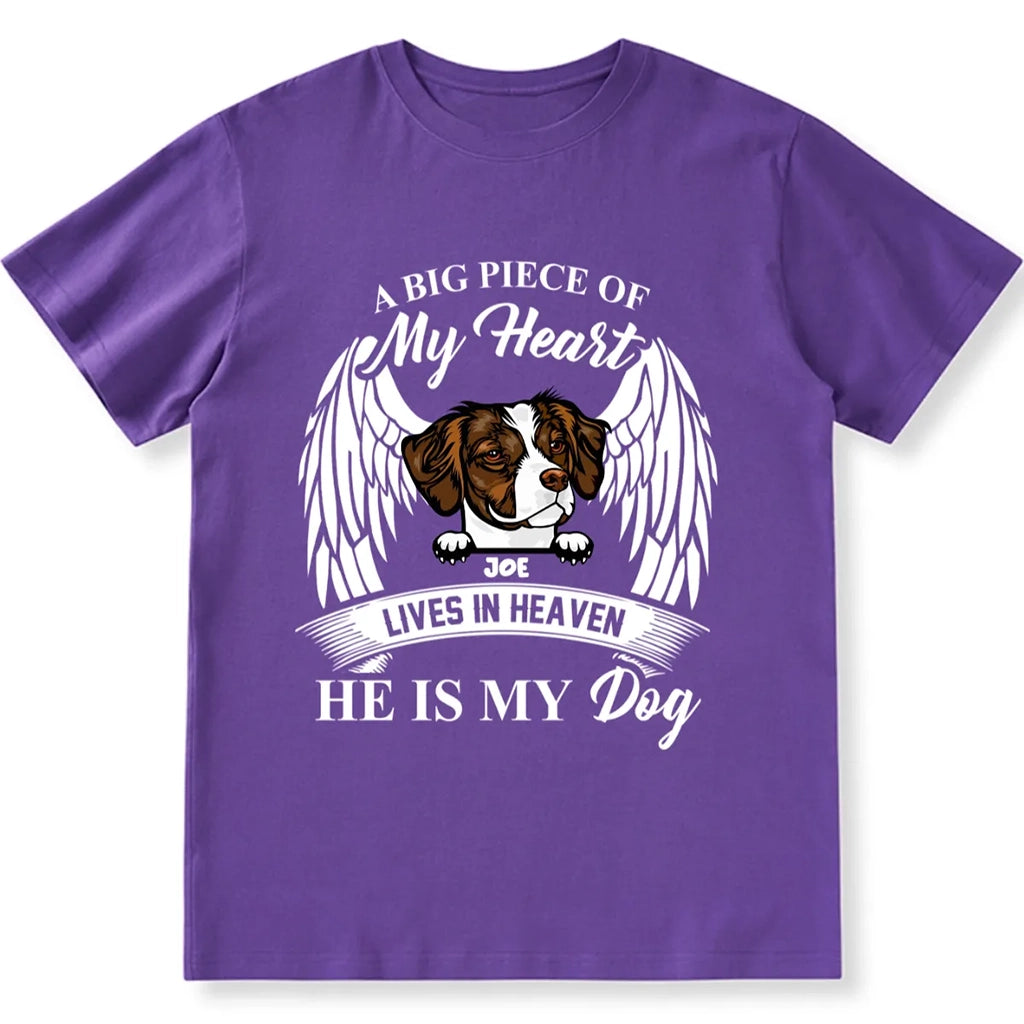 A Big Piece Of My Heart Lives In Heaven - Personalized Custom Unisex T-shirt