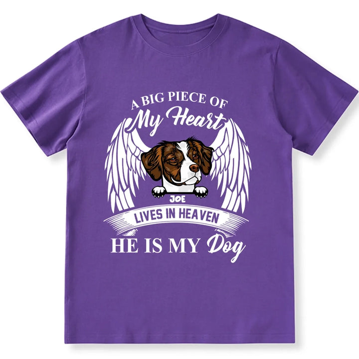 A Big Piece Of My Heart Lives In Heaven - Personalized Custom Unisex T-shirt