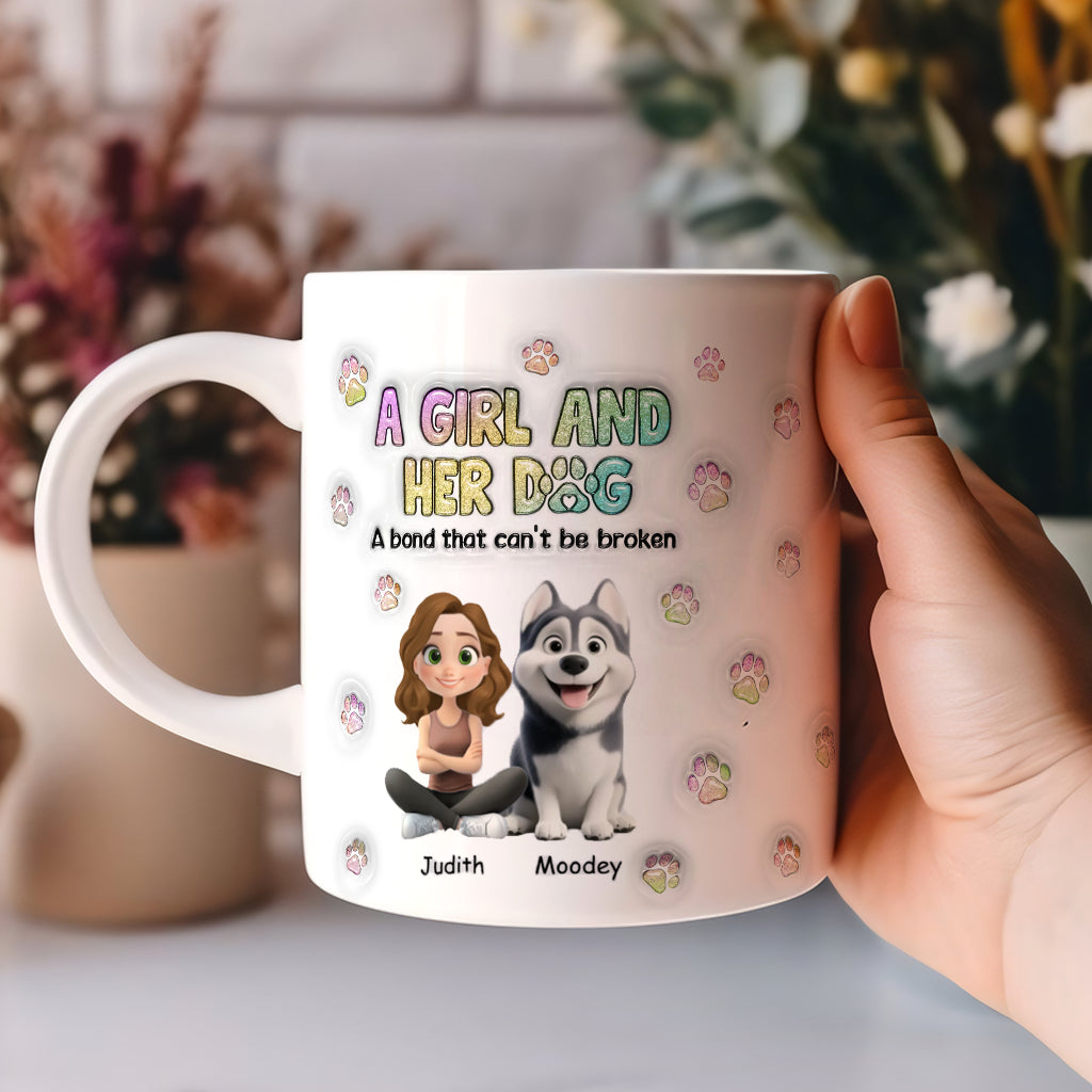 A Girl And Her Dog - Personalized Custom Coffee Mug