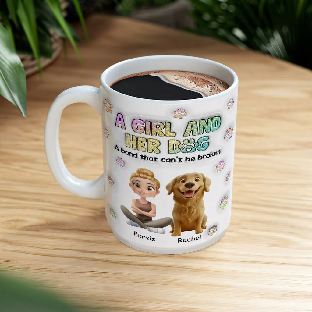 A Girl And Her Dog - Personalized Custom Coffee Mug