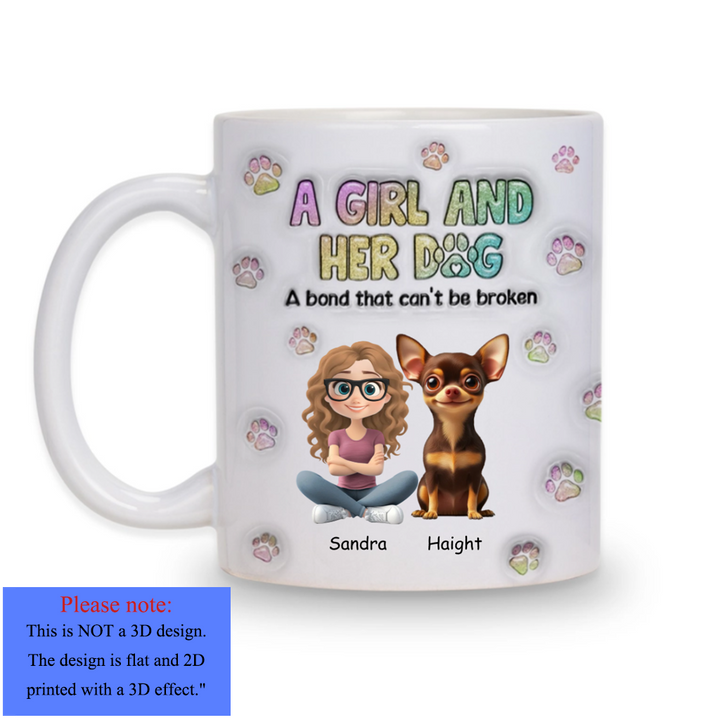 A Girl And Her Dog - Personalized Custom Coffee Mug