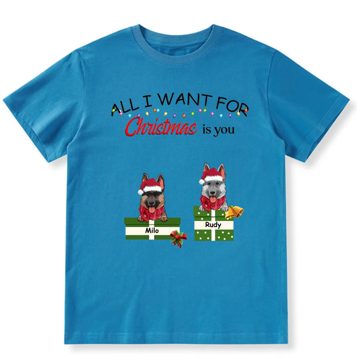 All I Want for Christmas Is You - Personalized Custom T-shirt