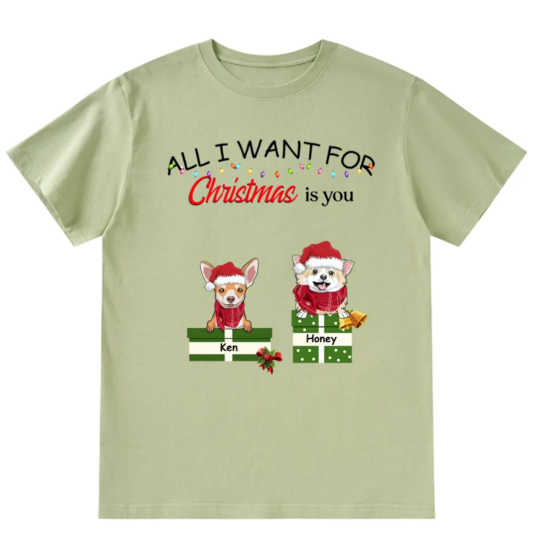 All I Want for Christmas Is You - Personalized Custom T-shirt