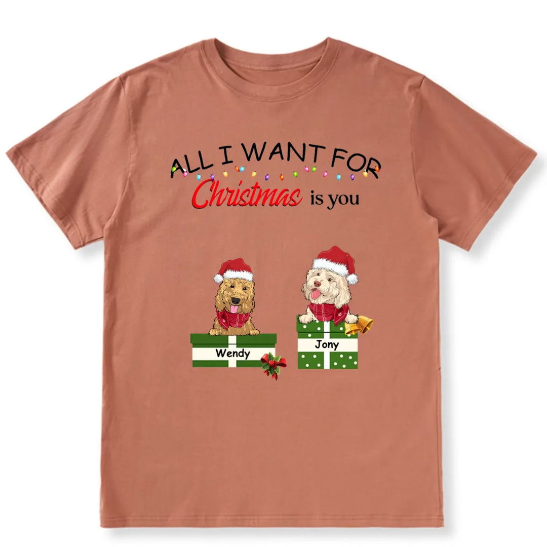 All I Want for Christmas Is You - Personalized Custom T-shirt