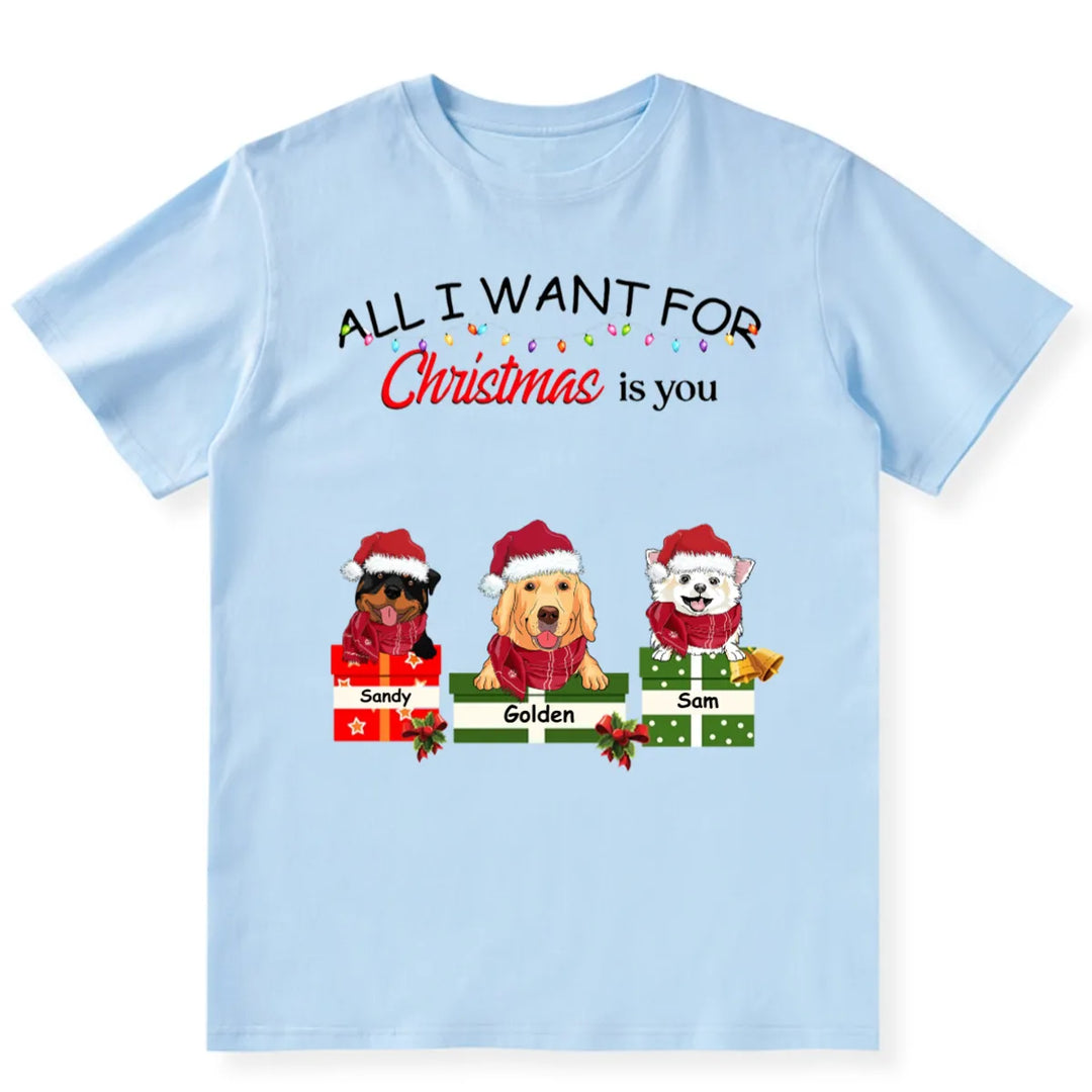 All I Want for Christmas Is You - Personalized Custom T-shirt