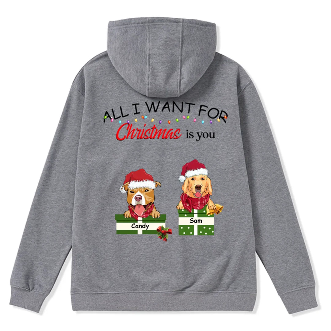 All I Want for Christmas Is You - Personalized Custom Zipper Hoodie