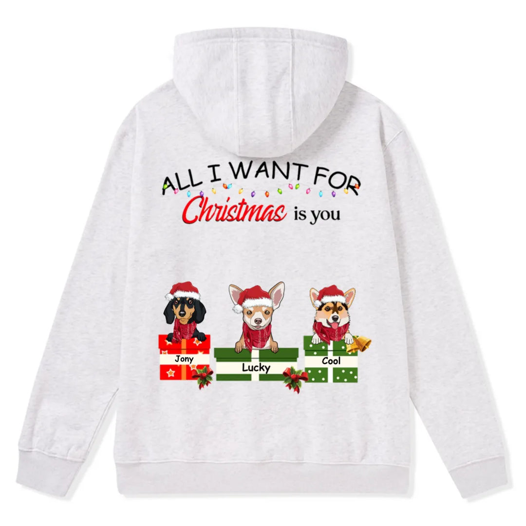 All I Want for Christmas Is You - Personalized Custom Zipper Hoodie