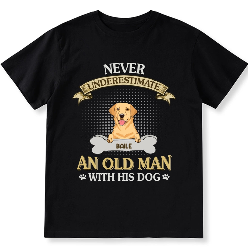 An Old Man With Dog - Personalized Custom Unisex T-shirt