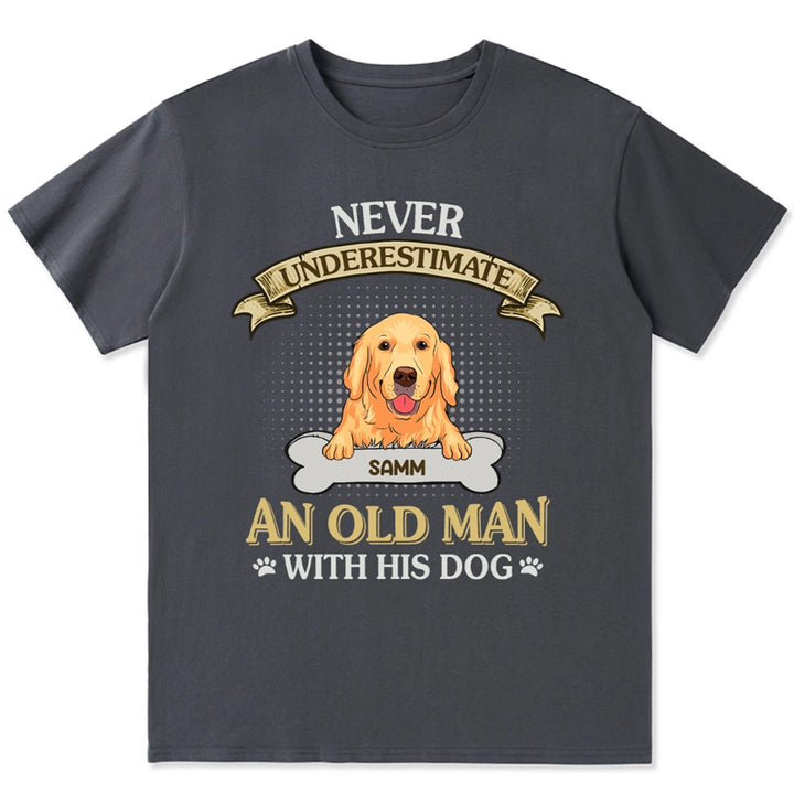 An Old Man With Dog - Personalized Custom Unisex T-shirt