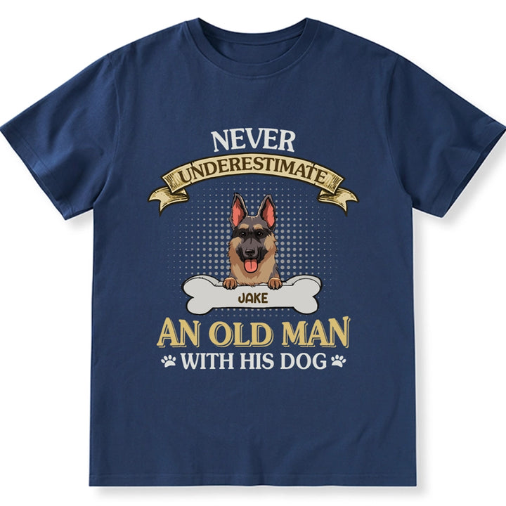 An Old Man With Dog - Personalized Custom Unisex T-shirt