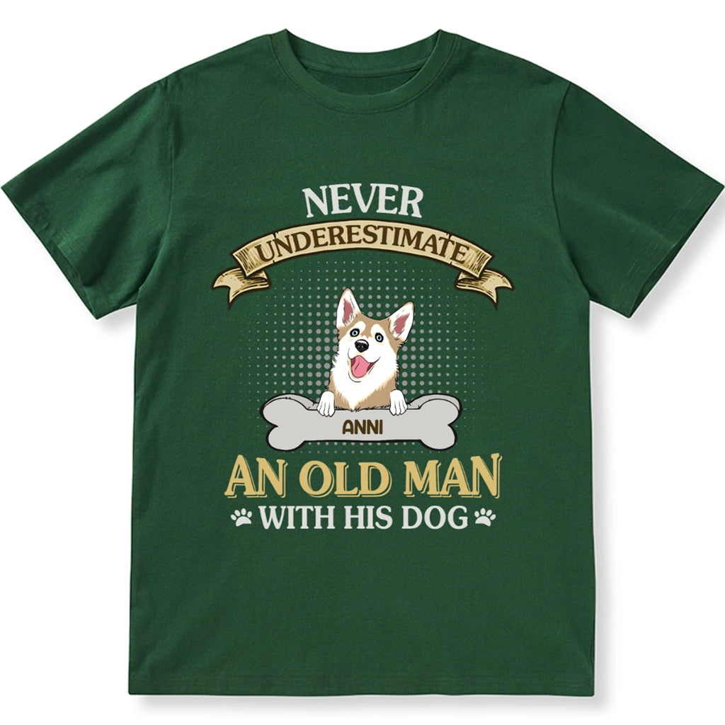 An Old Man With Dog - Personalized Custom Unisex T-shirt