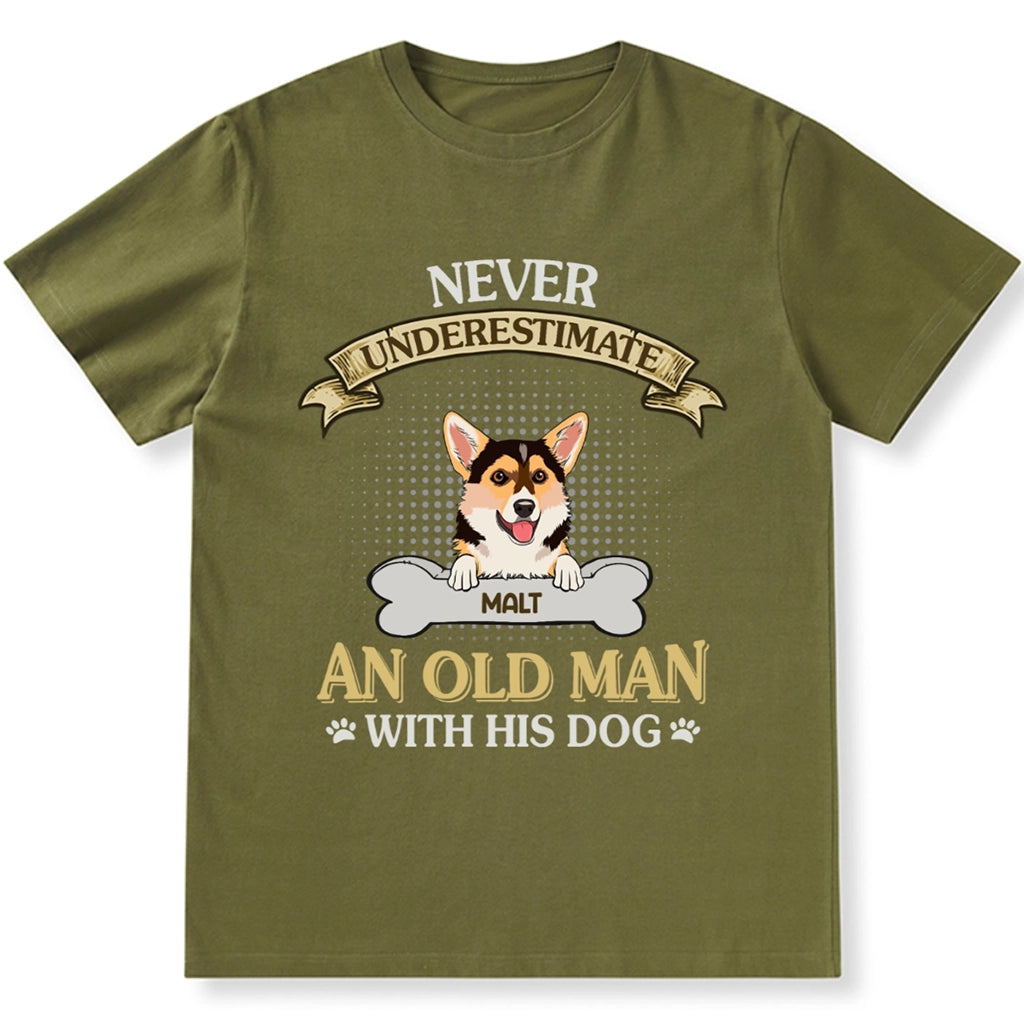 An Old Man With Dog - Personalized Custom Unisex T-shirt