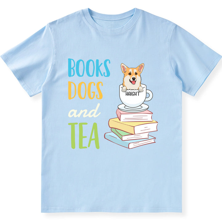 Books Dogs and Tea Essential - Personalized Custom Unisex T-shirt