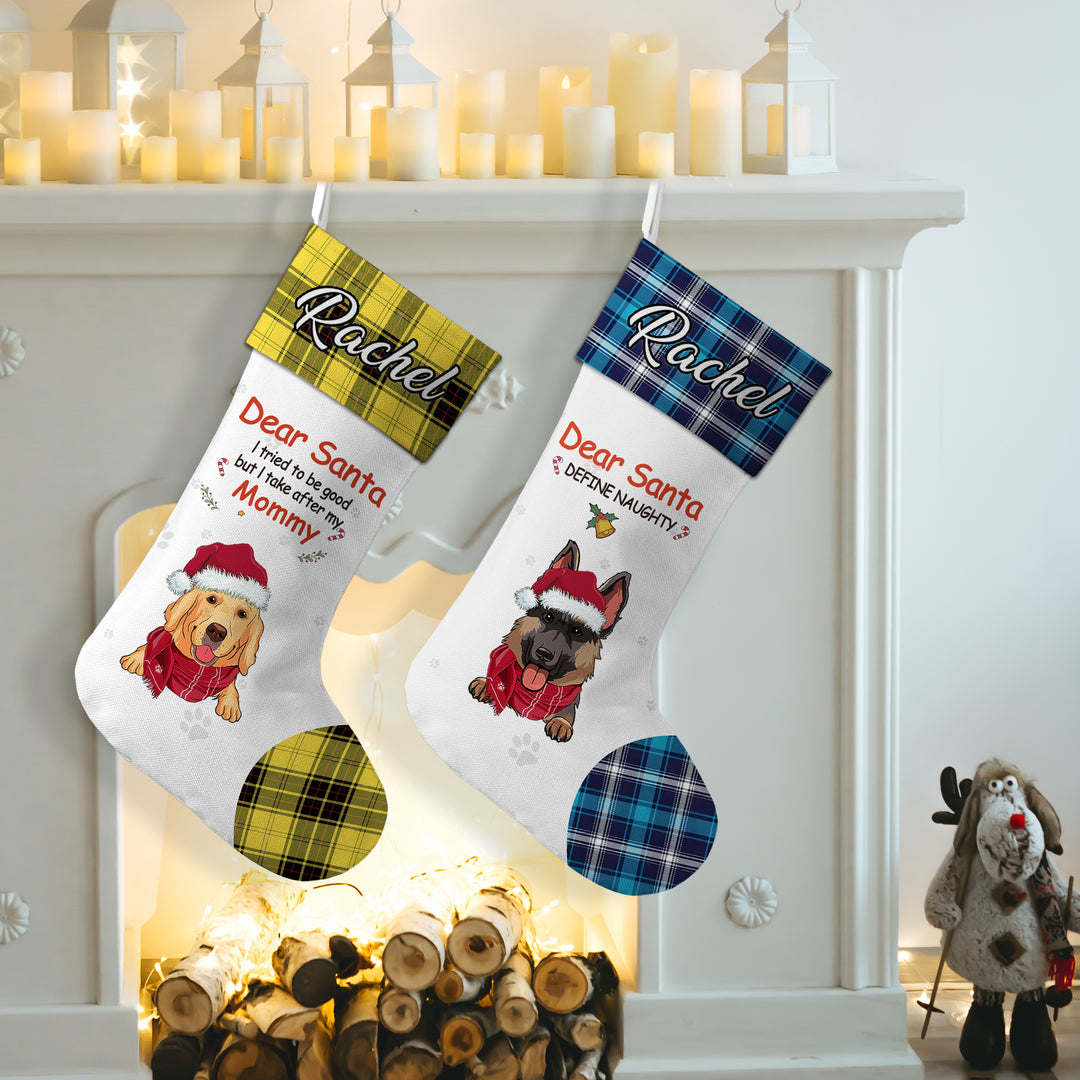 Dear Santa, I‘ve been a very good dog this year - Personalized Christmas Stocking Dogs