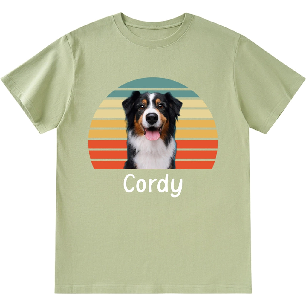 Dog Cat Vintage Retro Photo - Personalized Custom Unisex T-Shirt