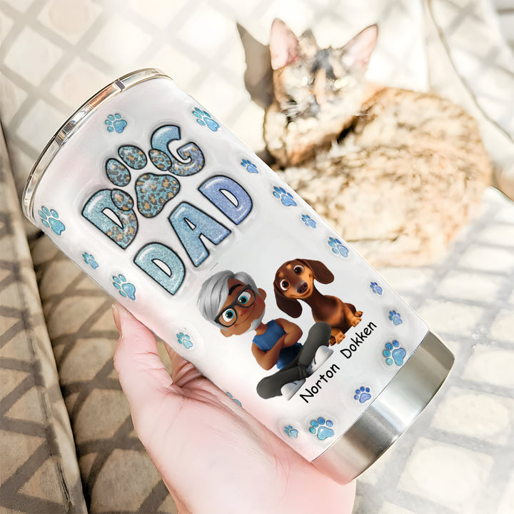 Dog Dad Handsome Chibi - Personalized Custom Tumbler