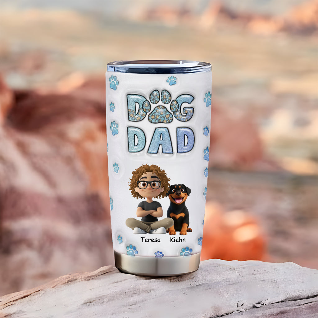 Dog Dad Handsome Chibi - Personalized Custom Tumbler