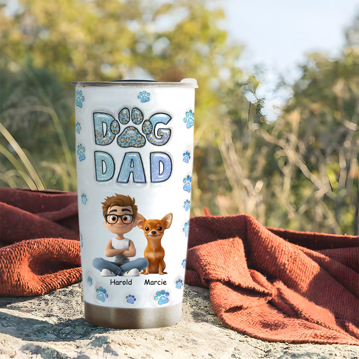 Dog Dad Handsome Chibi - Personalized Custom Tumbler