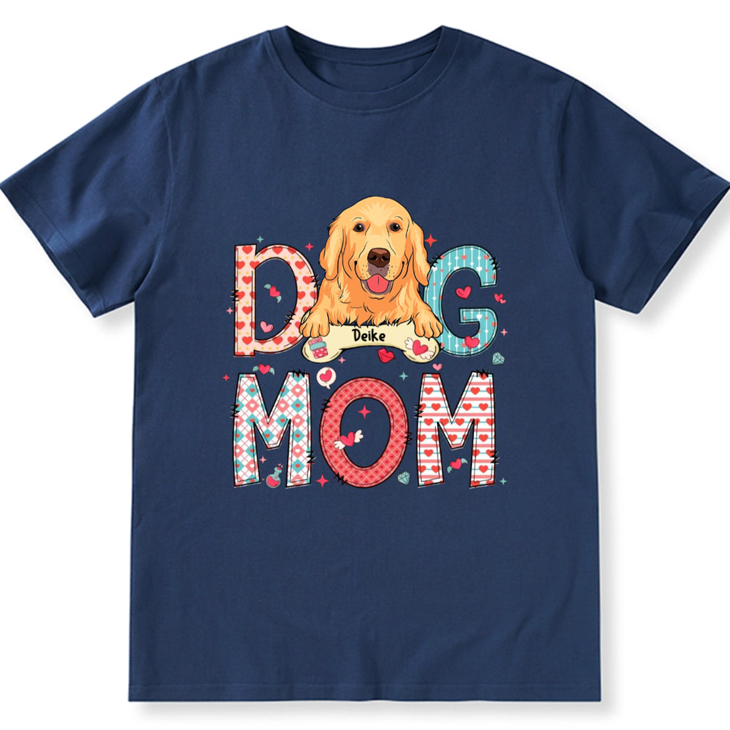 Playful And Colorful Dog Mom - Personalized Custom Unisex T-Shirt