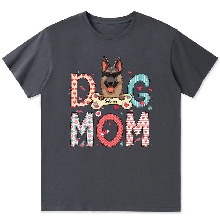 Playful And Colorful Dog Mom - Personalized Custom Unisex T-Shirt