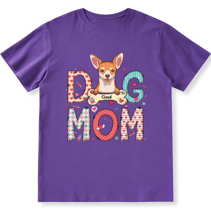 Playful And Colorful Dog Mom - Personalized Custom Unisex T-Shirt