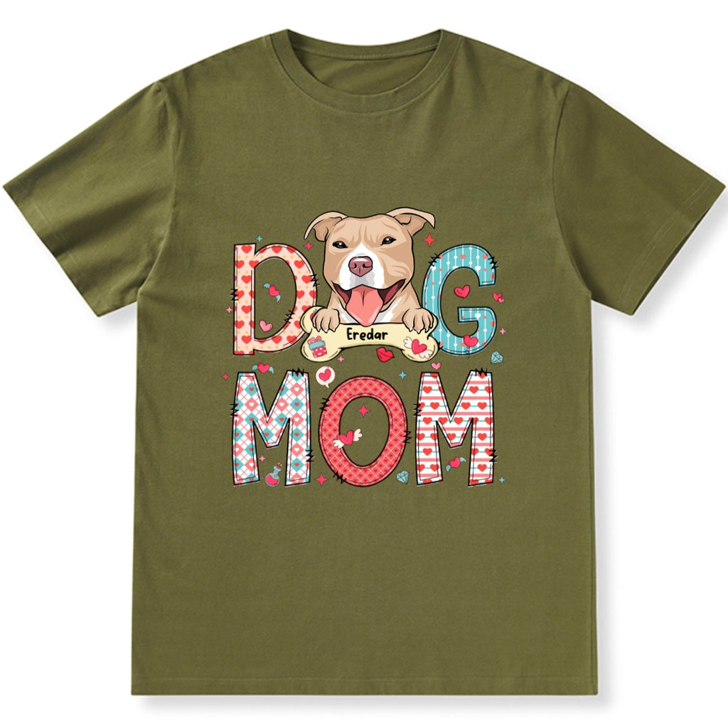 Playful And Colorful Dog Mom - Personalized Custom Unisex T-Shirt