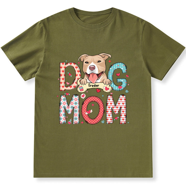 Playful And Colorful Dog Mom - Personalized Custom Unisex T-Shirt