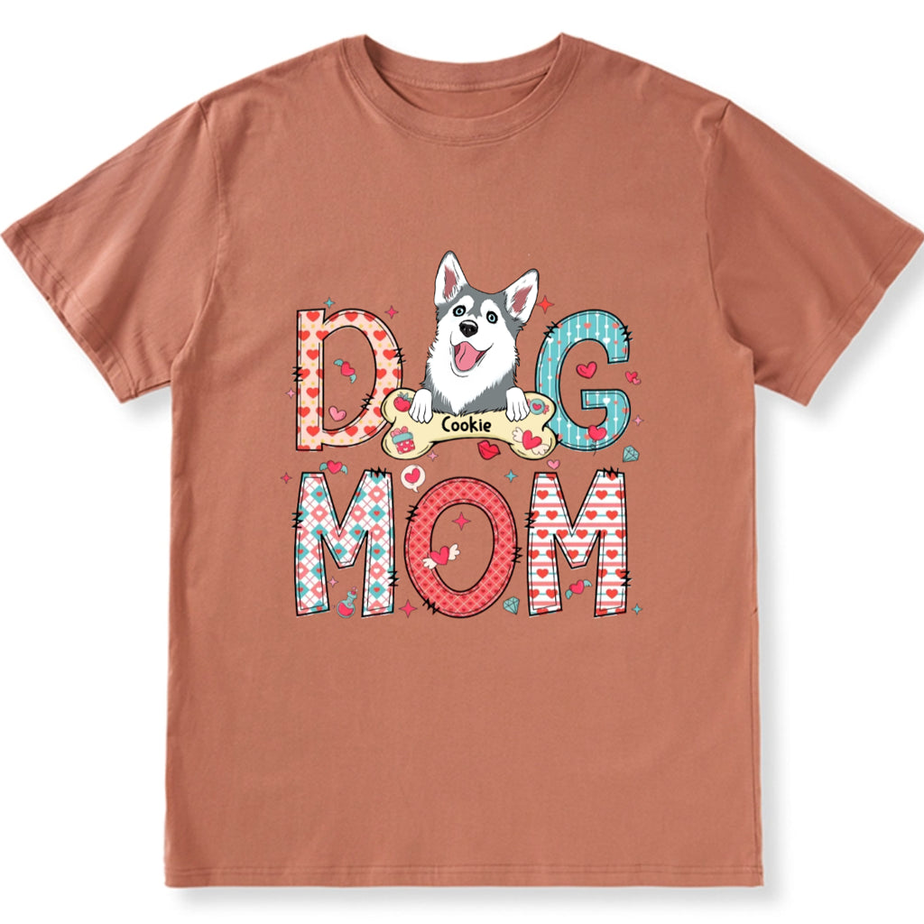 Playful And Colorful Dog Mom - Personalized Custom Unisex T-Shirt