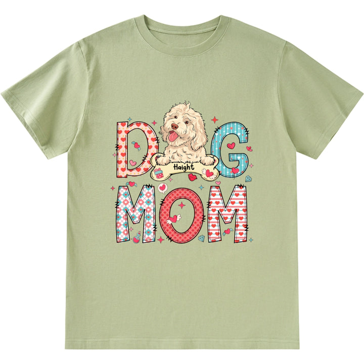 Playful And Colorful Dog Mom - Personalized Custom Unisex T-Shirt