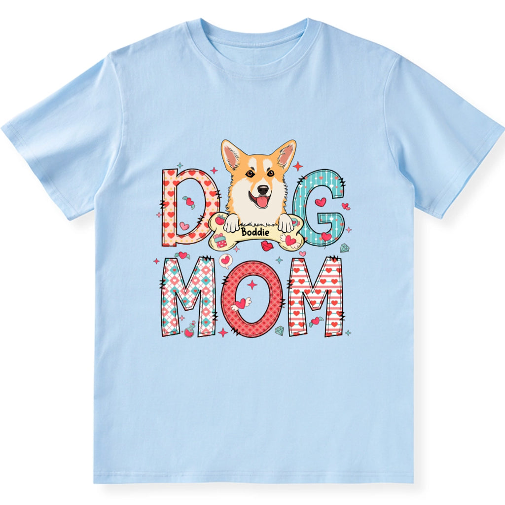 Playful And Colorful Dog Mom - Personalized Custom Unisex T-Shirt