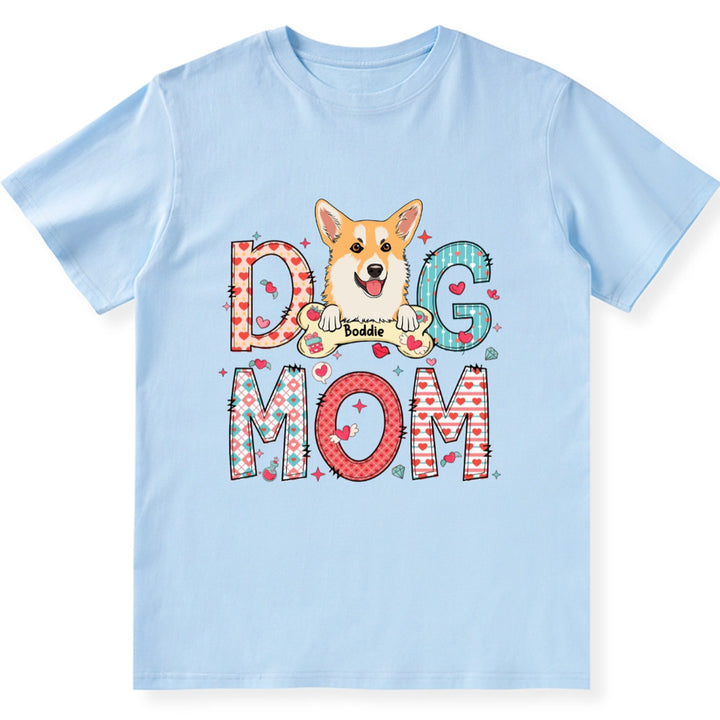 Playful And Colorful Dog Mom - Personalized Custom Unisex T-Shirt