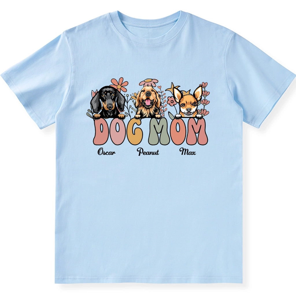 Dog Mom Flowers - Personalized Custom Unisex T-Shirt