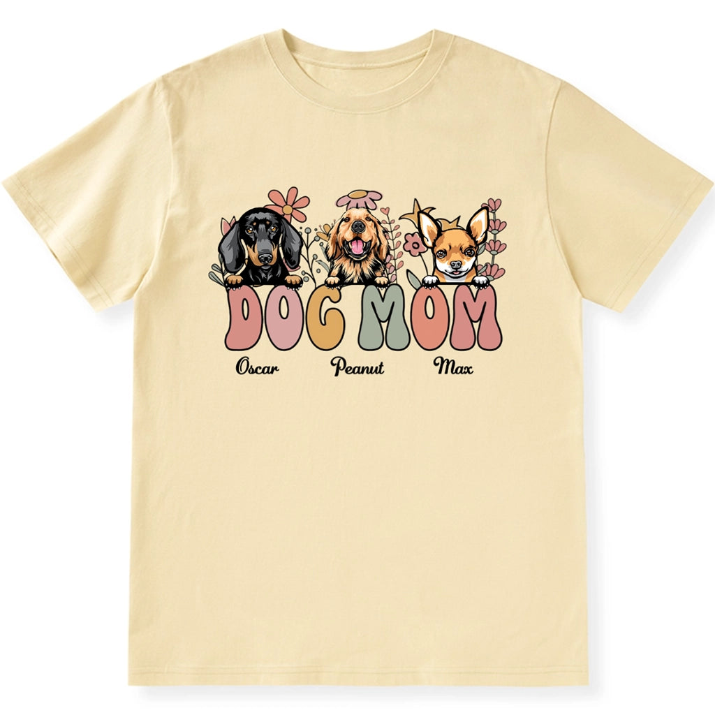 Dog Mom Flowers - Personalized Custom Unisex T-Shirt