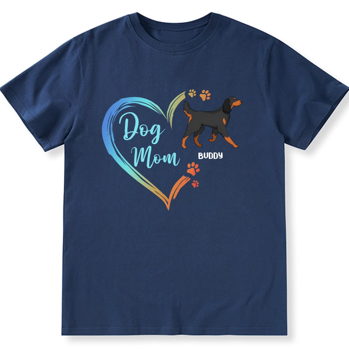 Dog Mom Heart Shape - Personalized Custom Unisex T-Shirt